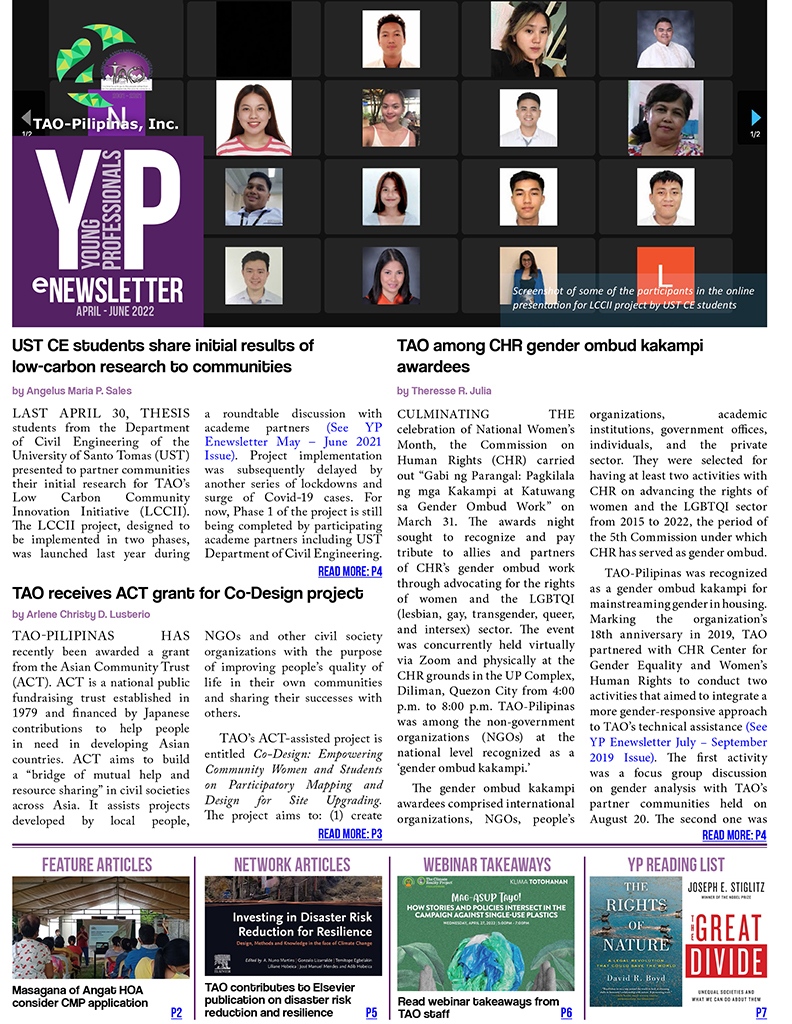 cover photo of YP Enewsletter.