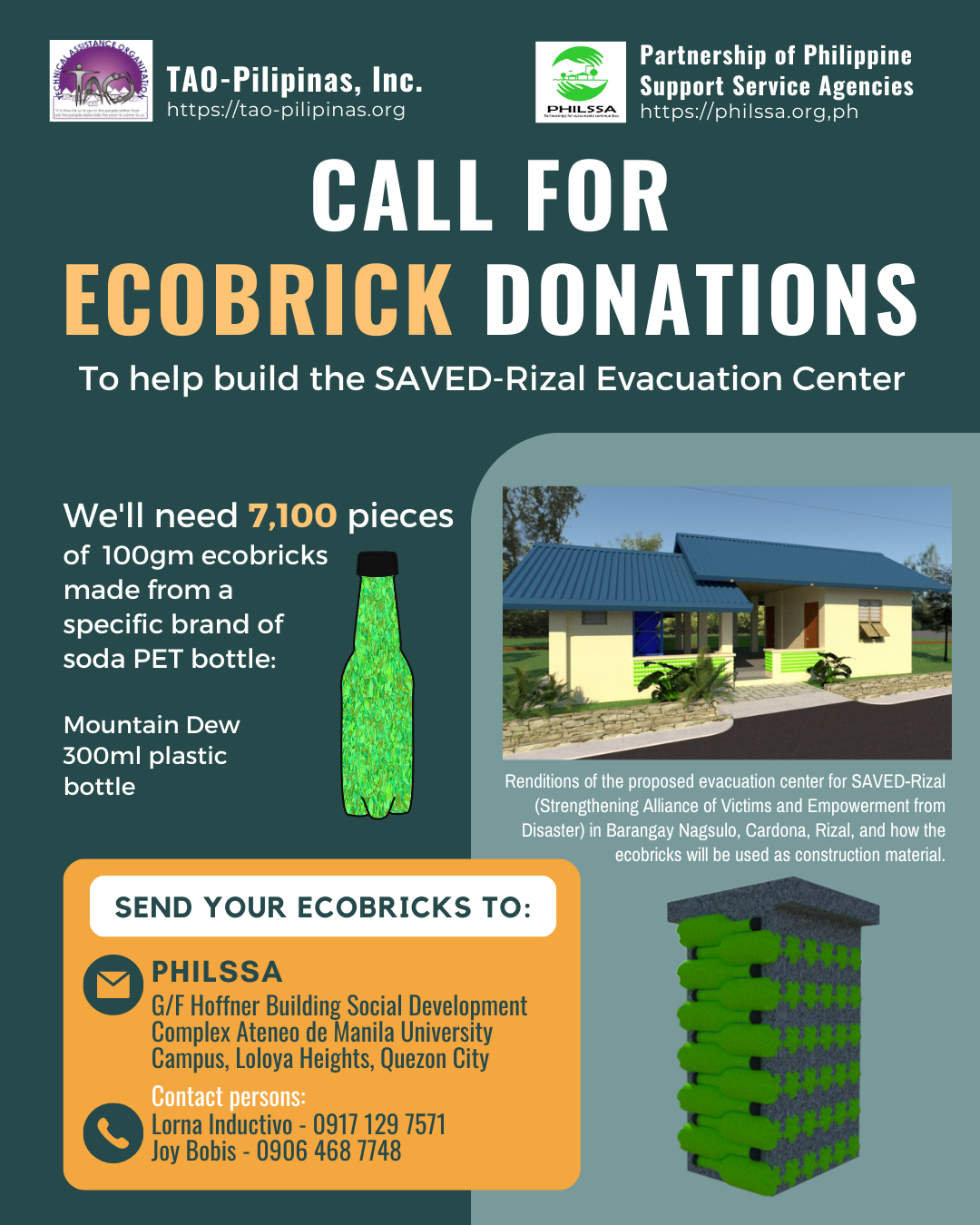 poster for ecobrick donation